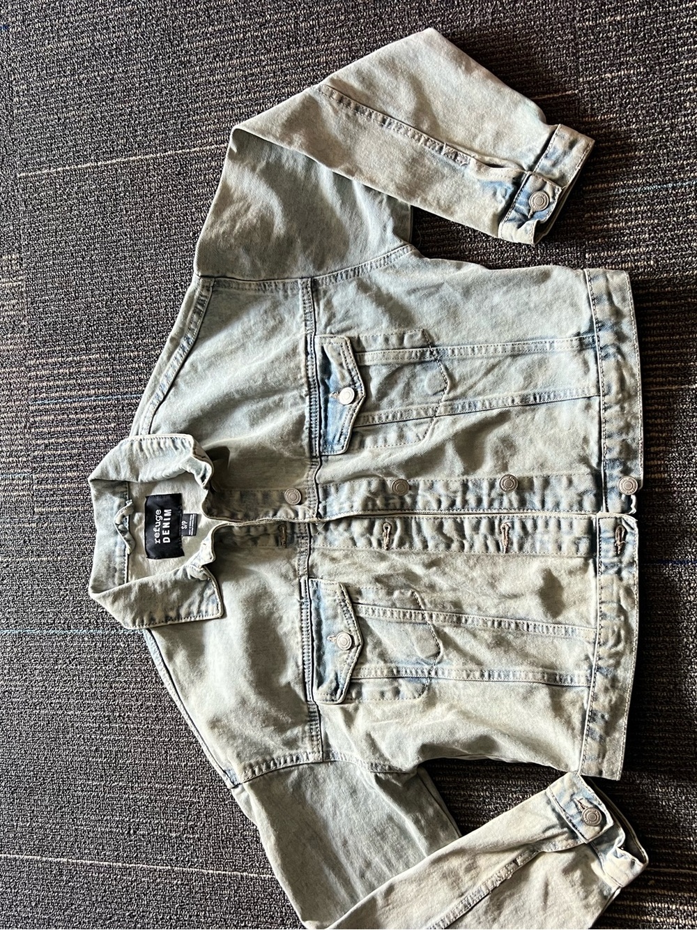 refuge Light Gray Washed Denim Jacket - Picture 2 of 5